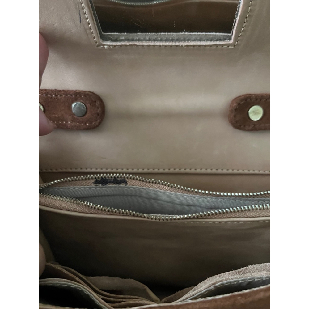 Brother Vellies Brown fringe crossbody bag with chain detail - Picture 12 of 14